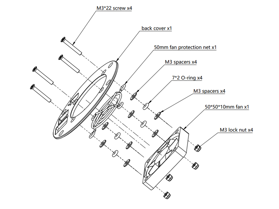 Fan for ZWO 2400, 2600, 6200 Cameras