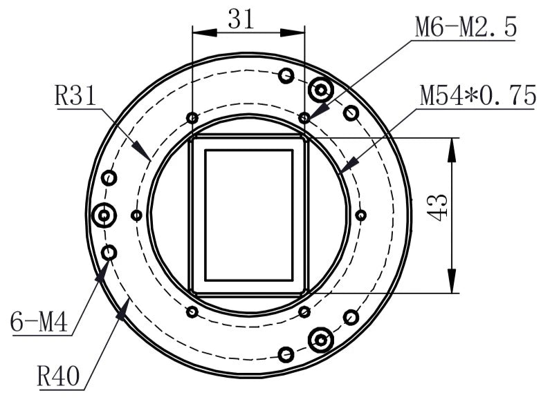ZWO M54 Sensor Tilt Plate