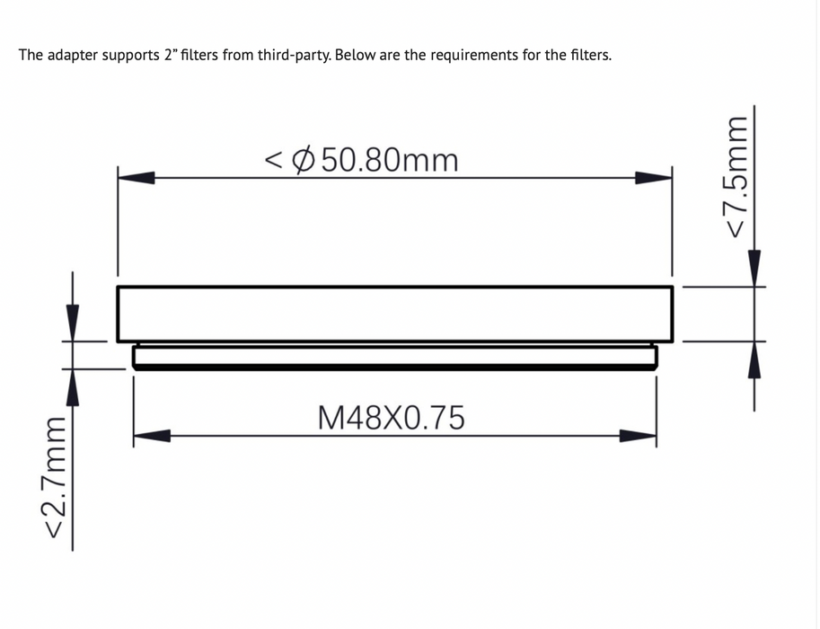 ZWO M54 Adapter for 20mm Backfocus with OAG-L