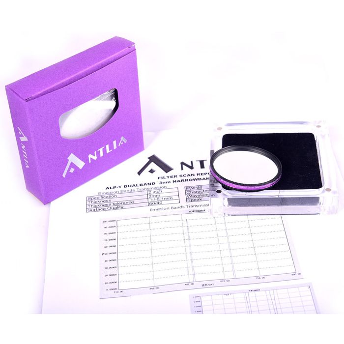 Antlia ALP-T Dualband 3nm Ha & OIII Filter for f/4 & Slower Telescopes - 2" Mounted