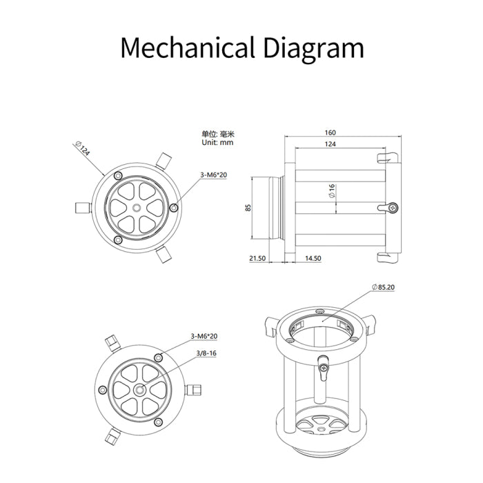 ZWO 160mm Pier Extension for AM3 and AM5 Mount