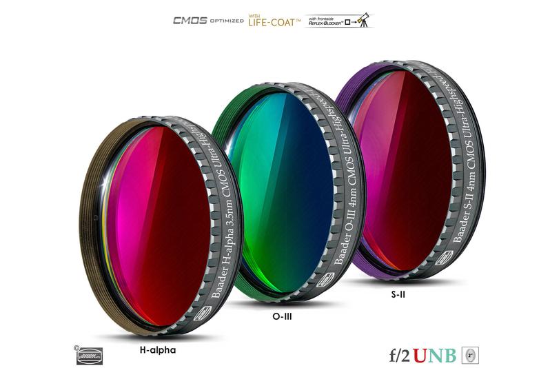 Baader 3.5 / 4nm f/2 Ultra-Highspeed Filter Set – CMOS-optimized (H-alpha, O-III, S-II)