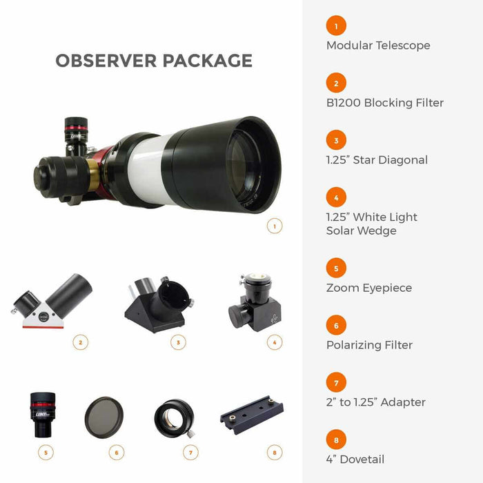 Lunt 60mm Universal Day & Night Use Modular Telescope (Observer Package)