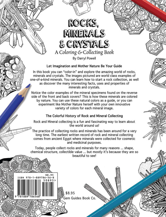 Rocks, Minerals & Crystals: A Coloring & Collecting Book